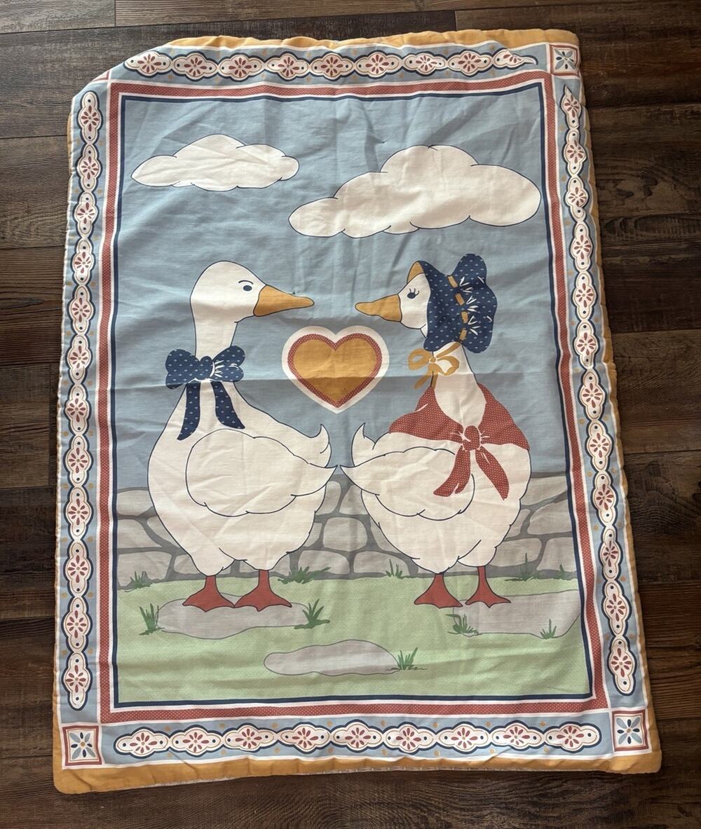 Country Goose Quilt Comforter Throw Blanket Cottagecore Farmhouse Crib Nursery